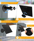 8W Solar Panel Charger For Stick Up Cam Battery And Spotlight Cam Battery, 2 Pack installation steps on wall mount