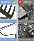 Comparison of Heavy Duty Garden Rake with Long 182 Cm Handle 14 Tines Steel Yard Tool and other rakes showing durability features.