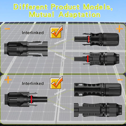 Heavy Duty 30 Pairs Solar Connector Kit With 60 Pcs Panel Cable Adapters IP68 Waterproof Dustproof 1000V 30A diagram