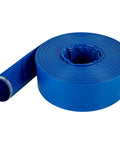 Heavy Duty PVC Lay Flat Discharge Hose 3 Ft By 105 Ft With Clamps For Pool Backwash And Water Transfer Weather Resistant Blue Coil