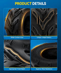 145/70-6 ATV UTV Go Kart Tires, 4-Ply Mud-Ready All-Terrain Off-Road Tires Set of 2 showcasing tread and design details