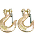 2 Pack 3/8 Inch Clevis Grab Hooks G70 Steel Chain Slip Hook With Safety Latch Beefy Heavy Duty 18000 Lbs Capacity for Towing