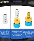 R1234YF To R134A Low Side Quick Coupler For Car AC Charging With R12 To R134A Hose Adapter Fitting Aluminum Build