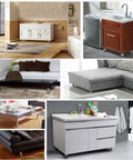 Top Shelf Adjustable Furniture Legs 4 Pack With Rock Solid Stainless Steel Build and Sweet 2 Inch Diameter showcased in modern living spaces.