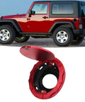 Red Fuel Filler Door Cover Replacement For JK Sahara 2007 2018 Fits Like OEM Tight Seal Easy Install Durable Gas Door