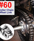 #60 Roller Chain Offset Half Links for Motorbike Dirt Bike ATV, carbon steel, durable construction, essential part for smooth operation.