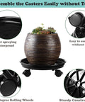 6 Pack Heavy Duty Plant Caddies With Wheels, Smooth Rolling Plant Dollies For Indoor Outdoor Potted Plants, sturdy black saucers with 360-degree casters.