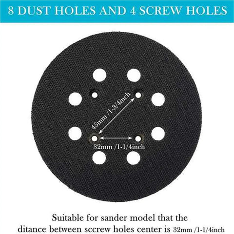 Ditch Your Old Pads And Grab 4 Premium Hook Loop Sanding Backing Discs For Orbital Sanders with 8 dust holes and 4 screw holes.