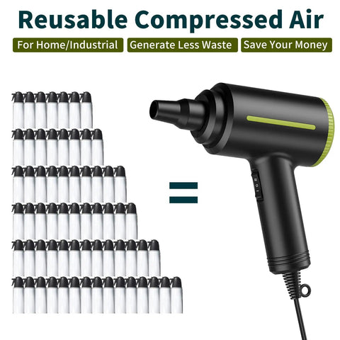 Portable Electric Air Blower Duster 500W Handheld Cleaning Gadget With 40000 RPM Dual Speed And 6 Nozzle Tips