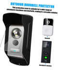 Weatherproof Rain Guard Cover For Outdoor Face Recognition Attendance Systems, Keypads And Doorbells, black acrylic, installed view