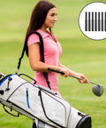 Woman carrying golf bag with 8 Piece Golf Club Shaft Extenders Set For Wood Putters Putter Extension Rods and golf club shafts