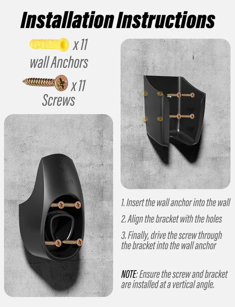 Installation guide for Tesla EV Charger Holder Wall Mount Kit with screws and wall anchors