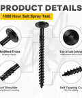 Badass Black Lag Screws Size 14 X 4 1 2 Inch Star Drive Heavy Duty Structural Wood Fasteners showcased with design features.