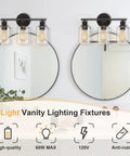 Three-Light Slick Oil Rubbed Bronze Bathroom Vanity Light With Clear Glass Shades Waterproof Modern Wall Sconce Over Mirror
