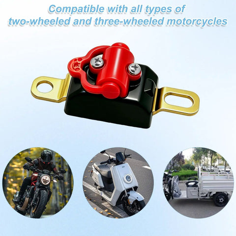 Heavy Duty Pure Copper Motorcycle Battery Cut Off Switch With 100A Breaker, red and black circuit isolator for bikes