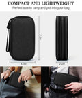 Travel Cable Organizer Pouch For Electronics Gear Accessories Carry Case Portable Waterproof Dual Layer Black 7.5x4.3x2.2 in