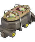 Slick 7 Inch Brake Booster Master Cylinder Combo With 1 Inch Bore Offers Universal Drop In Fitment showing zinc plated steel construction.