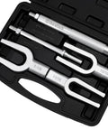 DURATECH 5-piece ball joint separator set in a black case with silver forks and labeled sizes 1-1/8, 15/16, 11/16.