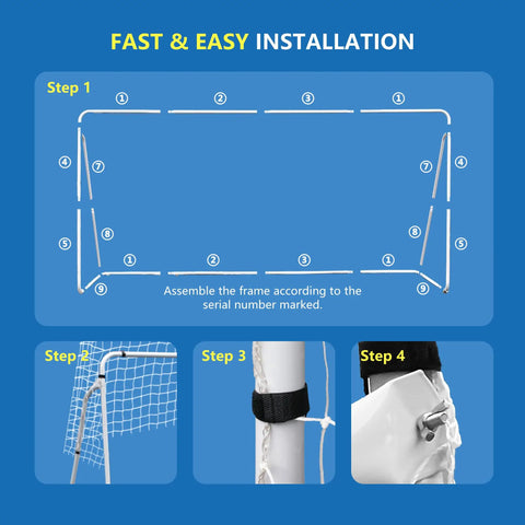 Installation guide for Backyard Soccer Goal 12 By 6 With Steel Frame Portable Training Net For Kids And Adults