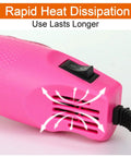 Pink Portable 300W Hot Air Gun For DIY Resin Craft And Embossing All In One Shrink Wrap Cup Turner Resin Bubble Removal Dryer with fan vent