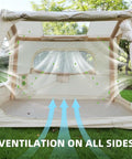 Inside view of Quick Setup Camping Tent With Air Beams For Easy Outdoor Shelter; showing spacious interior and ventilation features.