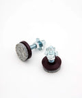 Close-up of 24 Pack Adjustable Furniture Leveling Feet With Quarter Twenty Threaded Stems And Soft Gray Felt Pads.