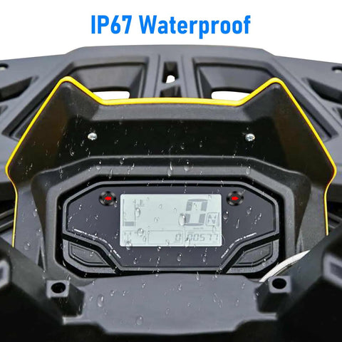 2-Pack 12V Red LED Indicator Light Kit For Rigs And Gear With Half-Inch Panel Cutout Waterproof Signal Lamps 300mm Wires Bright Uniform Glow Built Tough IP67 Waterproof mounted on black panel