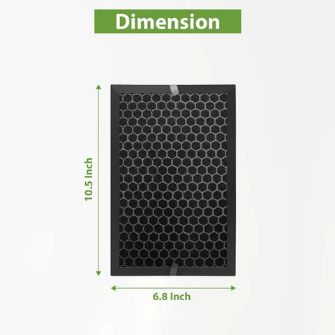 3 Pack HRFSC1 Replacement Filter S Activated Carbon for Honeywell HPA Series Air Purifiers, 10.5x6.8 inch dimensions.