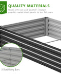 Close-up of Two Pack Galvanized Raised Garden Bed Kit 9x3x1ft Durable Rust Resistant Planter Boxes with stabilizing bars