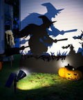 Solar Powered Outdoor Spot Lights 600LM Waterproof Flood Lights For Driveway with witch shadow on house wall