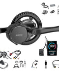 750W Mid Drive Ebike Conversion Kit With VD618 Display, 44T Chainring, And Brushless Motor components visible on white background
