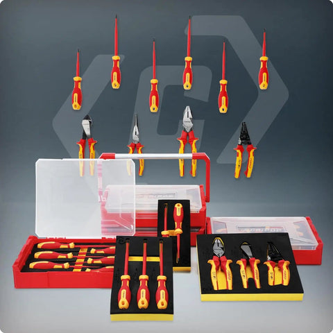 Insulated Wire Stripper And Cutter With Tool Storage Case For 10-20 AWG Solid And 12-22 AWG Stranded Wire, 1000V Rated