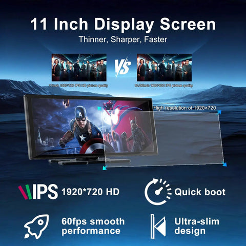 11 Inch CarPlay Screen With Built In Netflix YouTube TikTok And Other Apps Wireless Car Stereo For Apple CarPlay And Android Auto