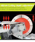 Beast 8300W Wall Chaser Power Tool showing blade and cutting depth adjustment from 0 to 40mm.