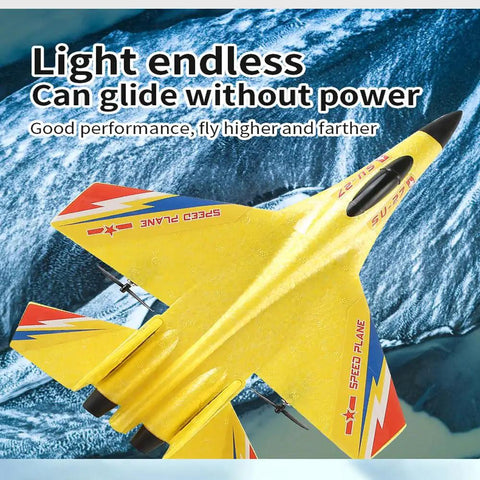 Dope Remote Control Fighter Plane With 2.4 GHz 6 Axis Gyro Anti Collision Foam Glider Aircraft flying over ocean