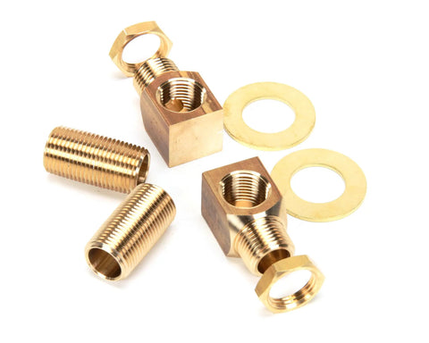 Brass Installation Kit For B-0230 Style Faucets With Two Short Elbows, Two Half Inch NPT Nipples, Lock Nuts And Washers, Delivers One Half Inch NPT Male Inlet And Outlet When Fully Assembled