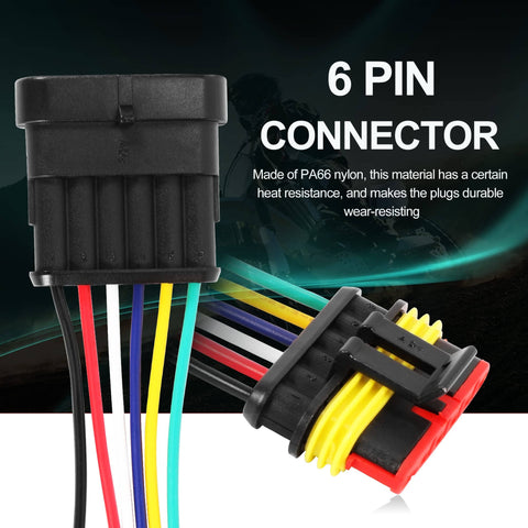 6 Pin Waterproof Electrical Wire Connector Male And Female Quick Disconnect Plug Socket for Cars, Trucks, PA66 Nylon