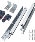 Four Pair 18 Inch Undermount Soft Close Drawer Slides Full Extension Concealed Bottom Mount with 3D Adjustable Lock Rear Brackets and screws
