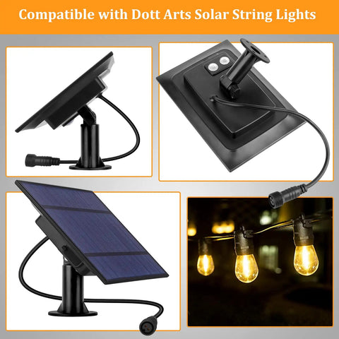 Pro Replacement Solar Panel For 4W Outdoor Solar Powered String Lights, high commercial grade, weatherproof, easy install