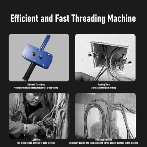 Asixxsix Wall Electric Wire Puller With Drill Adapter And 15 Meter Cable Automatic Pipe Threading compatible tool for efficient wiring.