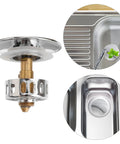 Brass Bathtub Drain Plug with Push Button, Flat Seal showing chrome finish and round design for efficient water drainage.