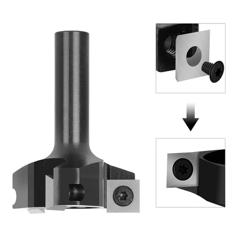 Spoilboard Surfacing Router Bit With 1/2 Inch Shank And 2 Inch Cutting Diameter, Pro-Grade Extra Long Planing Bit, 3-Wing Carbide Inserts