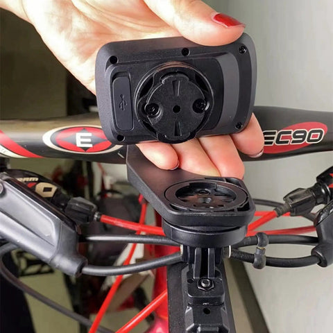 Replacement Back Cover Swivel Bracket Kit for Edge 500 530 1050 Bike Computer GPS Mount Adapter installation on handlebars