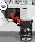 Close-up of kitchen appliance slider in action with image showing a slider pad versus coffee maker on the counter.
