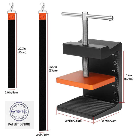 Beefed Up Ladder Fall Protection Anchor with aluminum bracket and safety straps. Includes 1.58x2.37 inch rubber grid base for stability.