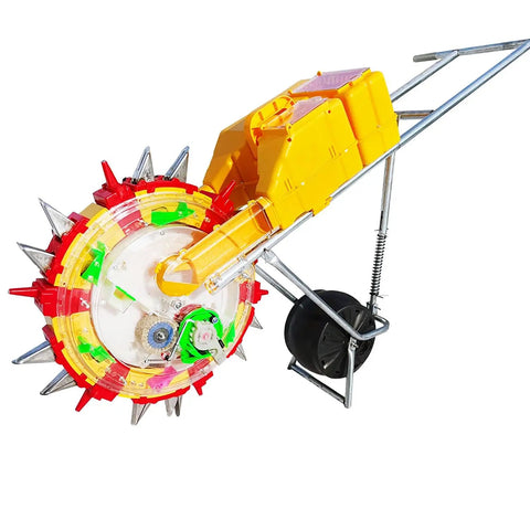 Portable Manual Seeder And Fertilizer Spreader Workhorse For Walk Behind Row Crop Garden Planter with dual bucket design