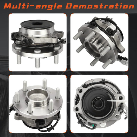 Front Wheel Hub And Bearing Assembly Fits Nissan Frontier Pathfinder Xterra Suzuki Equator 2005 Through 2019 Two Wheel Drive And Rear Wheel Drive Six Lug With ABS Sensor Included, multi-angle view