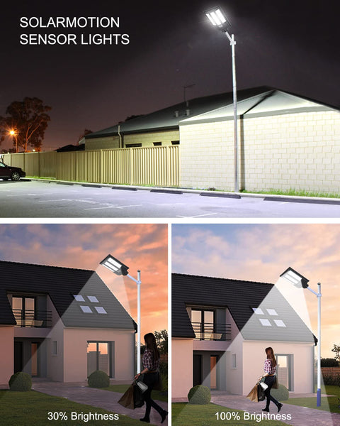 Super Bright 1000W Solar Street Lights Outdoor 100000LM Waterproof Dusk To Dawn With Motion Sensor And Remote LED Security Lighting
