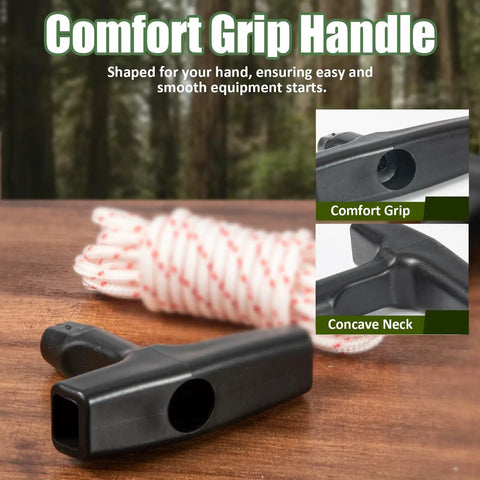 Built Tough 10 Ft 3.5mm Lawn Mower Pull Cord With Handle For Easy Starts And Lasting Durability, 2000Lb 16-Strand Braided Rope, Cut To Fit For Chainsaw, Pressure Washer, Snow Blower black comfort grip handle and braided pull cord