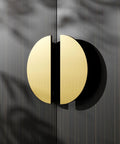 Half Round Pull Handle Double Sided Heavy Duty Aluminum Push Pull Handle Commercial Grade Glass Door Handle Barn Door Handle For Wooden Doors Gold Diameter 7.9 Inches Ideal For Commercial And Residential Use With Easy Mounting And Smooth Operation